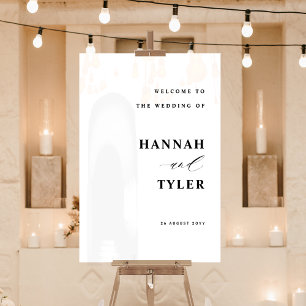 Elegantes und modernes Hochzeitwillkommen Weiß Acrylschild