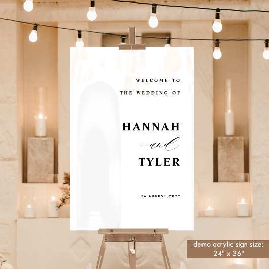 Elegantes und modernes Hochzeitwillkommen Weiß Acrylschild