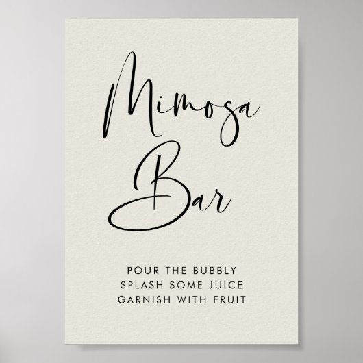 Elegantes und modernes Leuchtschild Grünes Mimosa- Poster (Vorne)