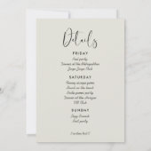 Elegantes und modernes Licht Bachelorette Wochenen Einladung (Rückseite)