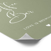 Elegantes und modernes Sage Green Coffee Bar Poster (Ecke)