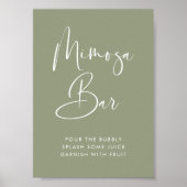 Elegantes und modernes Schild Grünes Mimosa-Bar (Vorne)