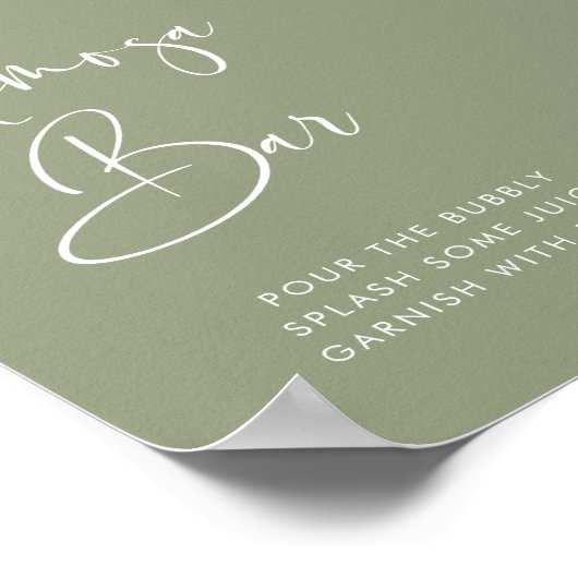 Elegantes und modernes Schild Grünes Mimosa-Bar (Ecke)