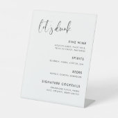 Elegantes und modernes Schwarz-Weiß-Bar Sockelschild (Vorderseite)