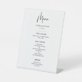 Elegantes und modernes Schwarz-Weiß-Hochzeitsmenü Sockelschild (Vorderseite)