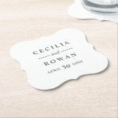 Elegantes und modernes Schwarzes Hochzeitmonogramm Untersetzer (angewinkelt)