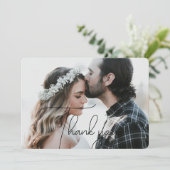 Elegantes und modernes Schwarzes Skript Vielen Dan Dankeskarte (Stehend Vorderseite)