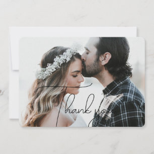 Elegantes und modernes Schwarzes Skript Vielen Dan Dankeskarte