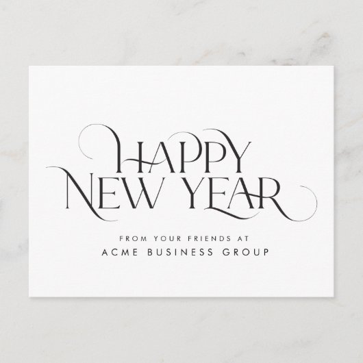 Elegantes und modernes Serifendesign - Happy New Y Postkarte (Vorderseite)