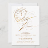 Elegantes und modernes Silvester-Party Einladung (Vorderseite)