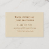 Elegantes und originelles Design der Visitenkarte (Rückseite)