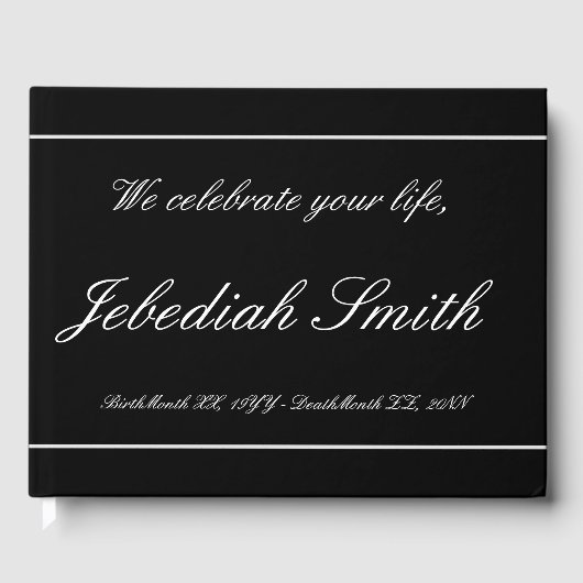 Elegantes und Personalisiertes Bestattungsguestboo Gästebuch (Vorderseite)