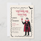 Elegantes und Retro-Kostüme-Halloween-Party Einladung (Vorderseite)