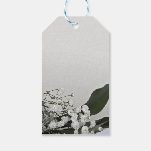 Elegantes und romantisches Weißes Rosenpersonalize Geschenkanhänger (Rückseite)