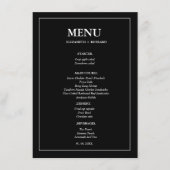 Elegantes und schicke Duschbad Brautparty Menükarte (Vorderseite)