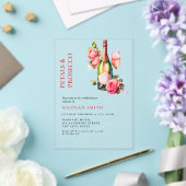 Elegantes und schicke Petals und Prosecco-Brautpar Acryleinladungen (In Situ (Hochzeit))