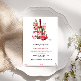 Elegantes und schicke Petals und Prosecco-Brautpar Einladung