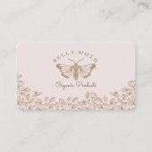 Elegantes und schicke Rosa & Gold Florals & Moth L Visitenkarte (Vorderseite)