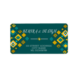 Elegantes und schickes buntes geometrisches Muster Adressaufkleber