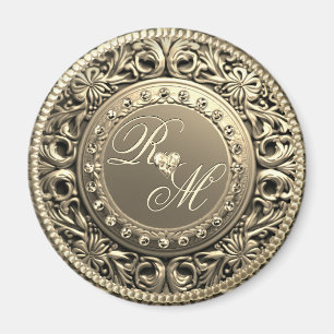 Elegantes und schönes Monogramm Magnet