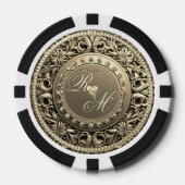 Elegantes und schönes Monogramm Pokerchips (Vorderseite)
