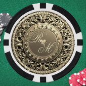 Elegantes und schönes Monogramm Pokerchips
