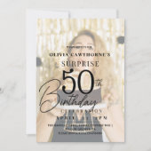 Elegantes und stilvolles 50. Foto Einladung zum Ge (Vorderseite)