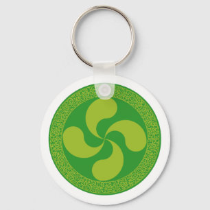 Elegantes und stilvolles baskisches Kreuz: Lauburu Schlüsselanhänger