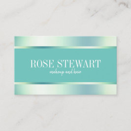 Elegantes und stilvolles Minzgrün Make-up und Haar Visitenkarte