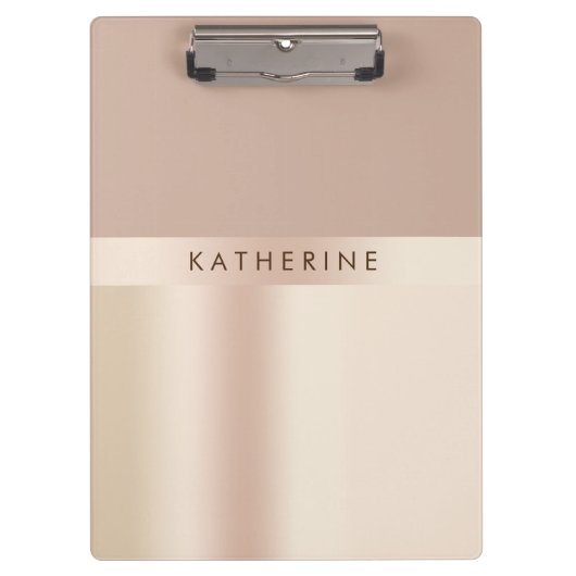 Elegantes und stilvolles Rosengoldbraun Klemmbrett (Vorderseite)