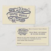 Elegantes und stilvolles Windeln-Raffle-Ticket Begleitkarte (Vorne/Hinten)