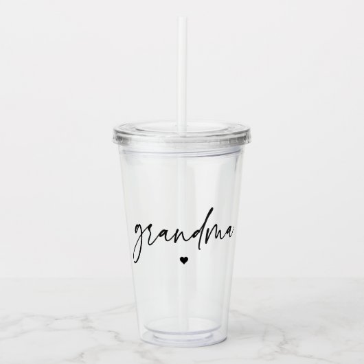 Elegantes und subtile rosa Grandma-Script-Geschenk Acryltrinkbecher (Vorderseite)