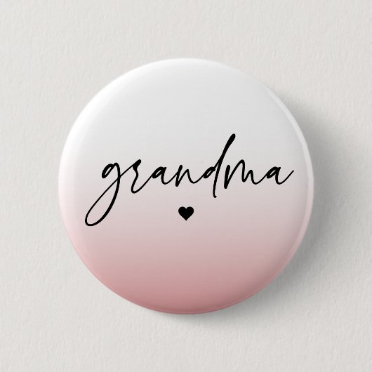 Elegantes und subtile rosa Grandma-Script-Geschenk Button (Vorderseite)
