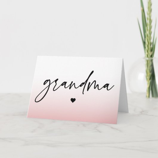 Elegantes und subtile rosa Grandma-Script-Geschenk Karte (Vorderseite)