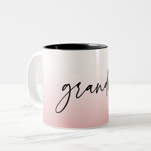 Elegantes und subtile rosa Grandma-Script-Geschenk Zweifarbige Tasse (Vorderseite Links)