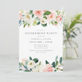 Elegantes und süß rosa Party zur Blumenbedeckung Einladung (Stehend Vorderseite)