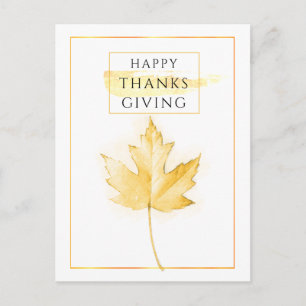 Elegantes und trendiges goldenes Erntedankfest Postkarte