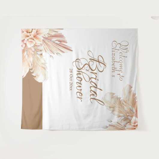 Elegantes und trendiges Pampas-Gras l White Brown Wandteppich (Vorderseite (Horizontal))