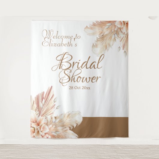 Elegantes und trendiges Pampas-Gras l White Brown Wandteppich (Vorderseite)