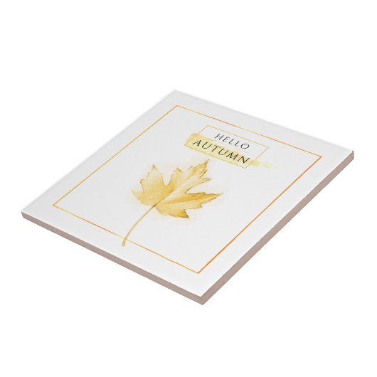 Elegantes und trendy Goldenes Herbstblatt Zeichnen Fliese (Seite)