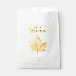 Elegantes und trendy Goldenes Herbstblatt Zeichnen Geschenktütchen