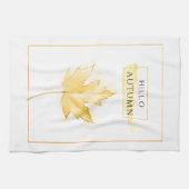 Elegantes und trendy Goldenes Herbstblatt Zeichnen Geschirrtuch (Horizontal)