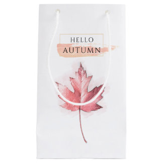 Elegantes und trendy Herbstblatt Zeichnend Kleine Geschenktüte
