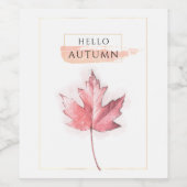 Elegantes und trendy Herbstblatt Zeichnend Weinetikett (Einzelnes Label)