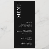 Elegantes und trendy Wedding Menu Menükarte (Vorderseite)