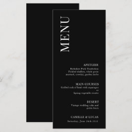 Elegantes und trendy Wedding Menu Menükarte