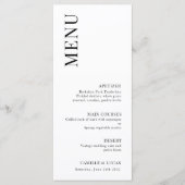Elegantes und trendy Wedding Menu Menükarte (Vorderseite)