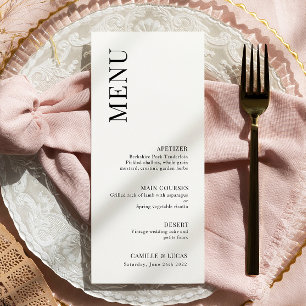 Elegantes und trendy Wedding Menu Menükarte