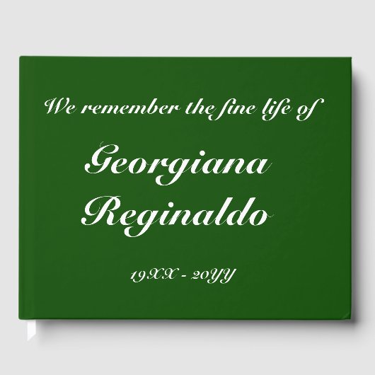 Elegantes und untergeordnetes Begräbnis/Gästebuch Gästebuch (Vorderseite)