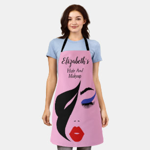 Elegantes und weibliches Haar und Schminkfett Schürze